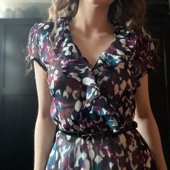 Short Sleeved Floral Midi Dress - Picture 4 of 6